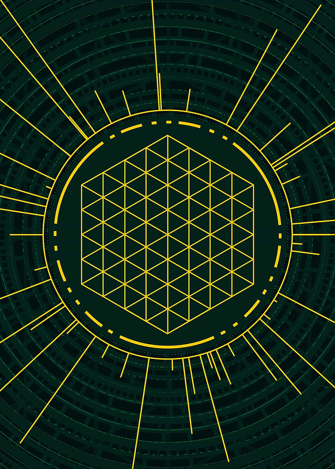 Gold Geometric Glyph Rune