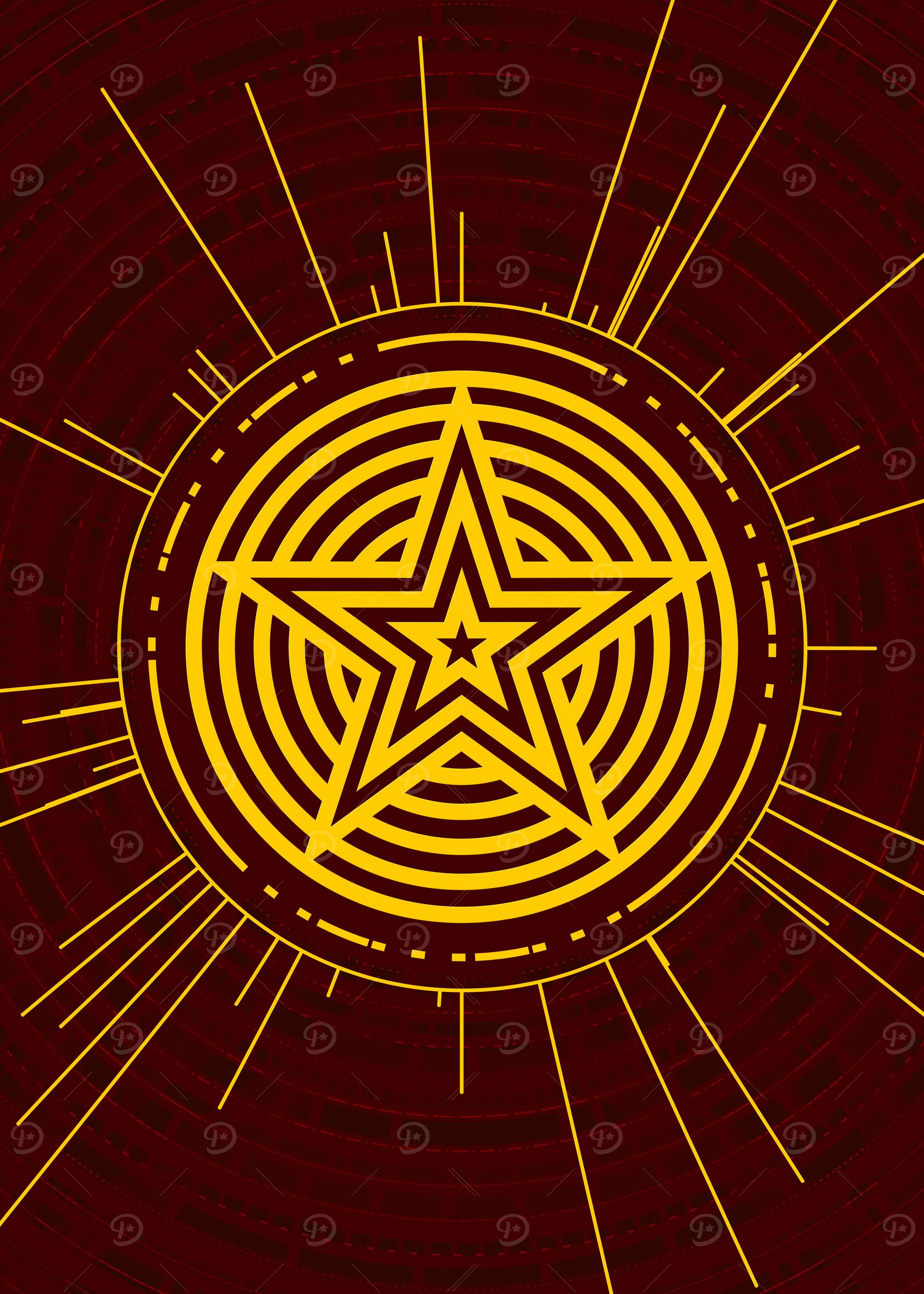 Gold Geometric Glyph Sign