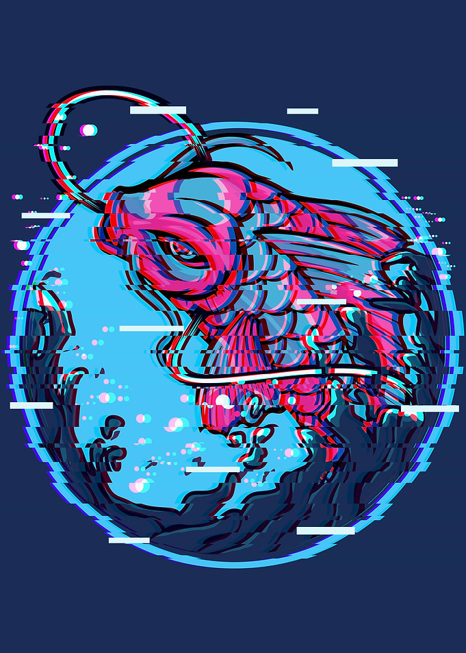 Koi Fish Carp Vaporwave