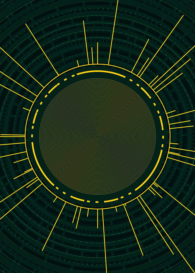 Yellow Glyph Mandala Rune