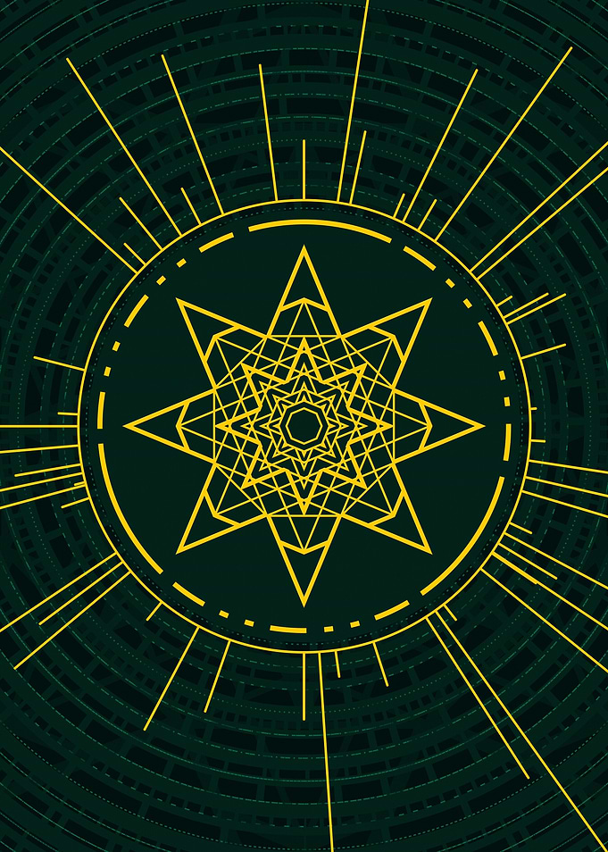 Gold Sacred Geometry Glyph