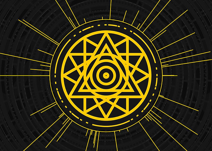 Gold Geometric Glyph Rune