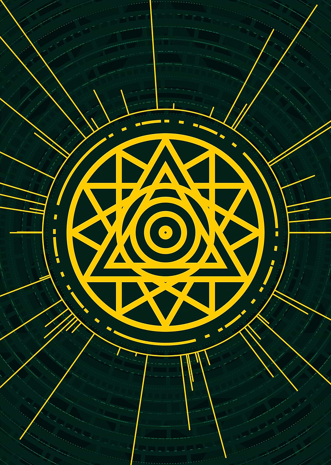 Gold Sacred Geometry Glyph