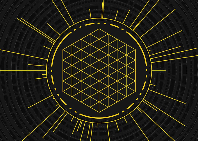 Yellow Glyph Mandala Rune
