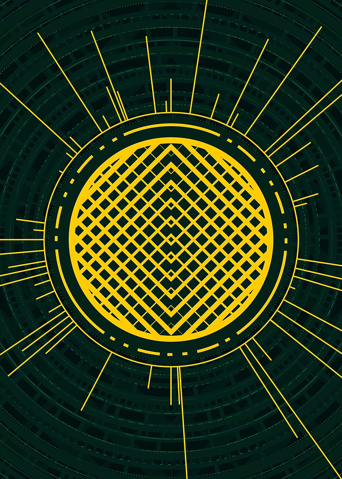 Gold Sacred Geometry Glyph