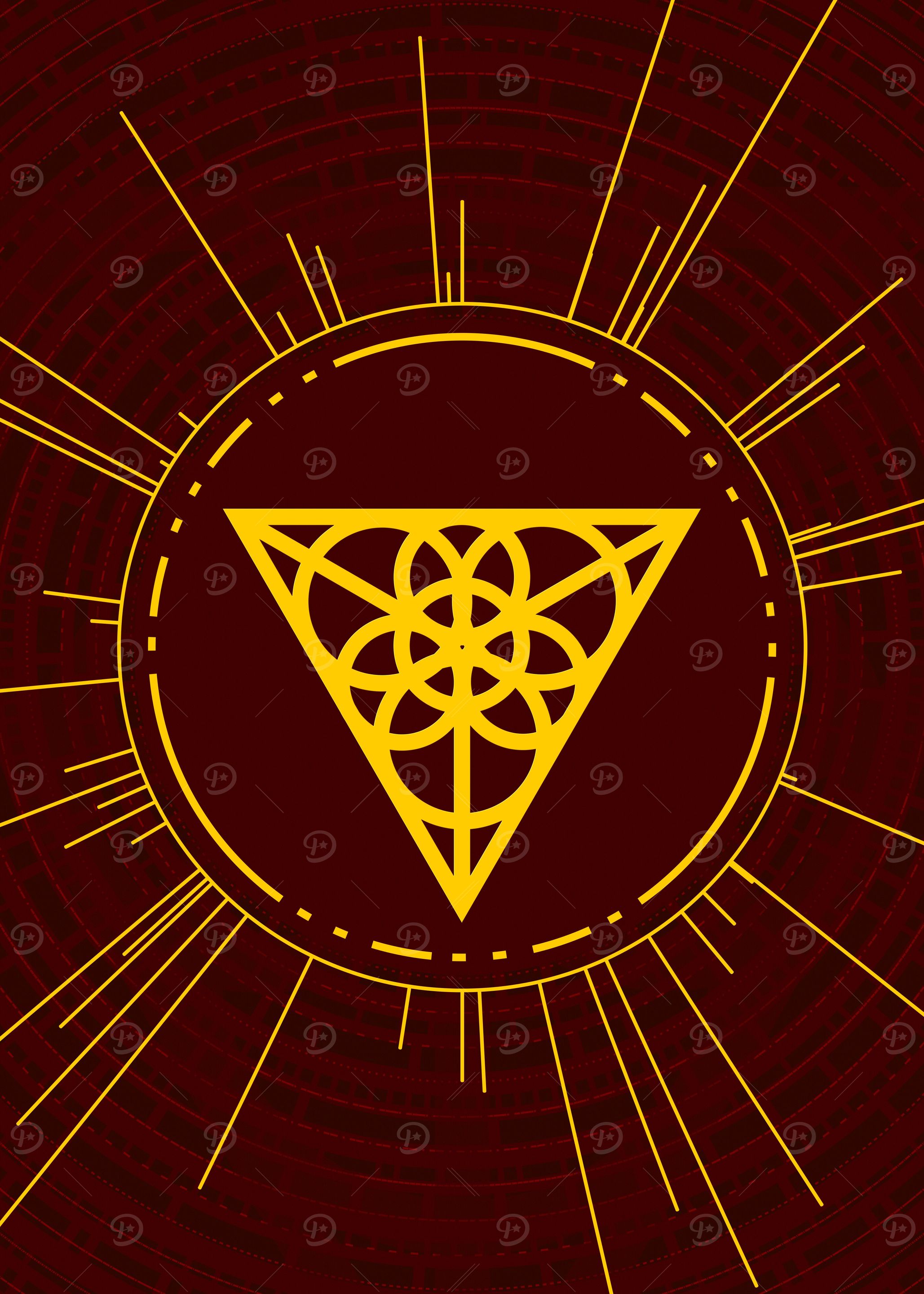 Yellow Glyph Mandala Rune