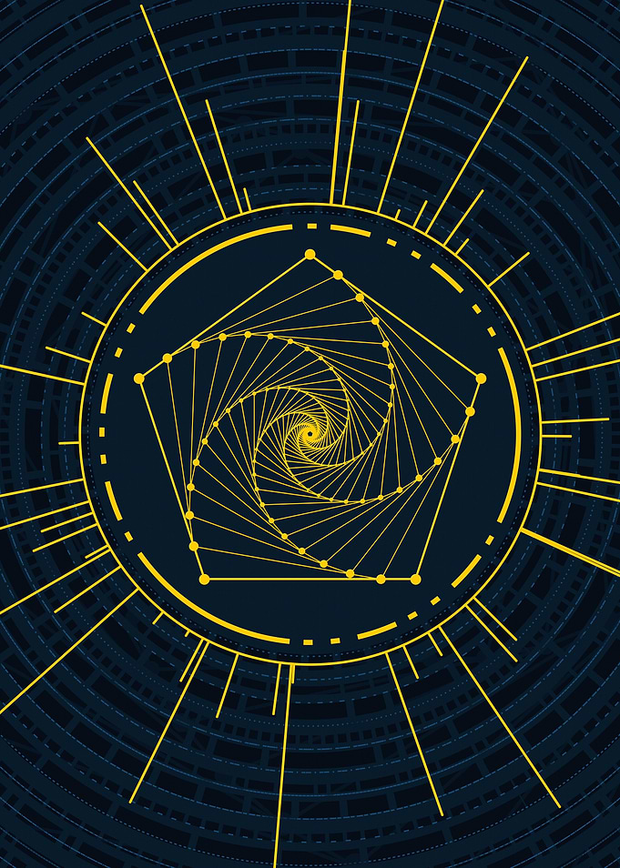Gold Sacred Geometry Glyph