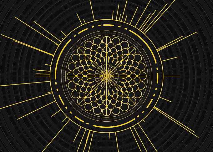 Gold Sacred Geometry Glyph