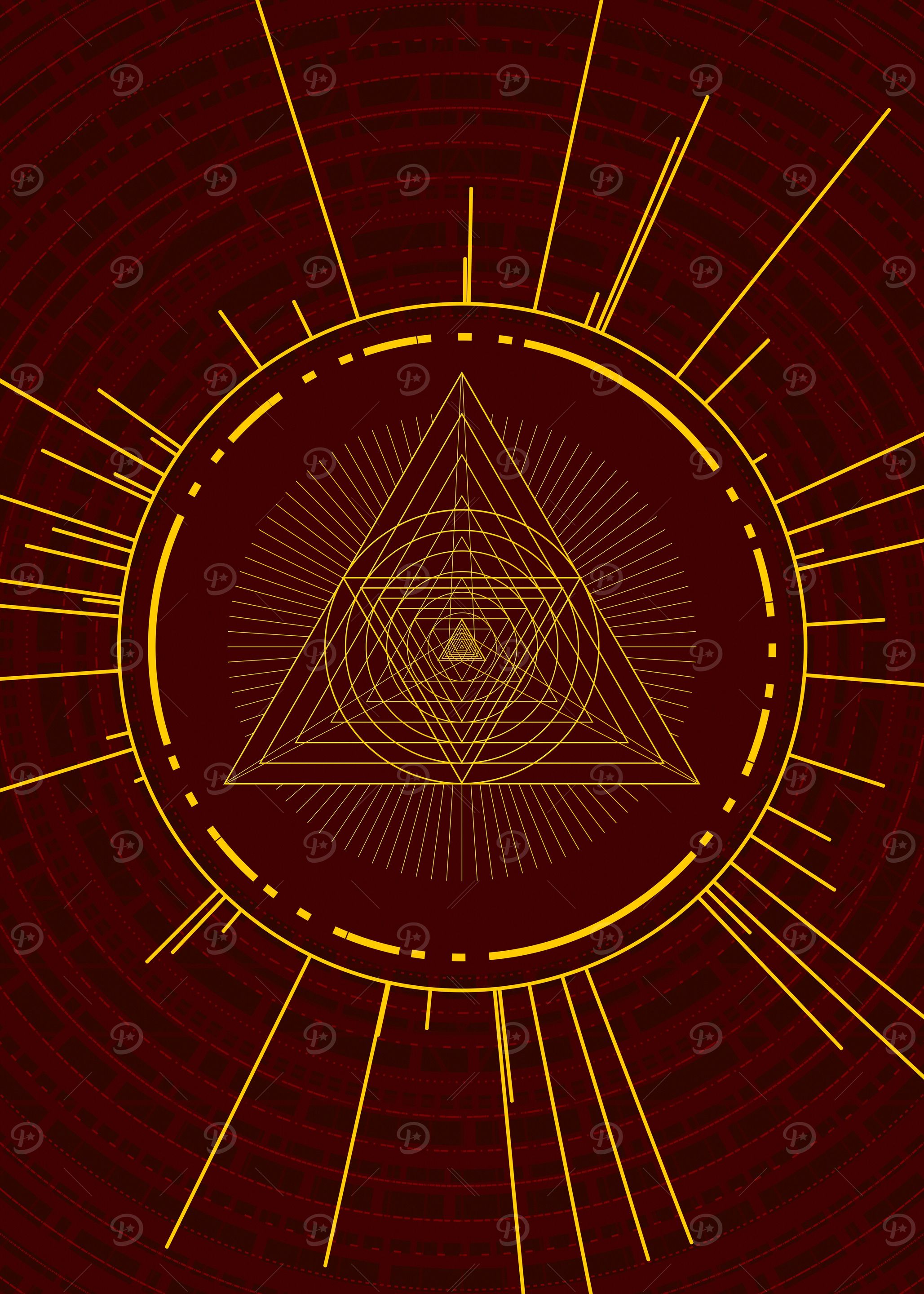 Gold Geometric Glyph Rune