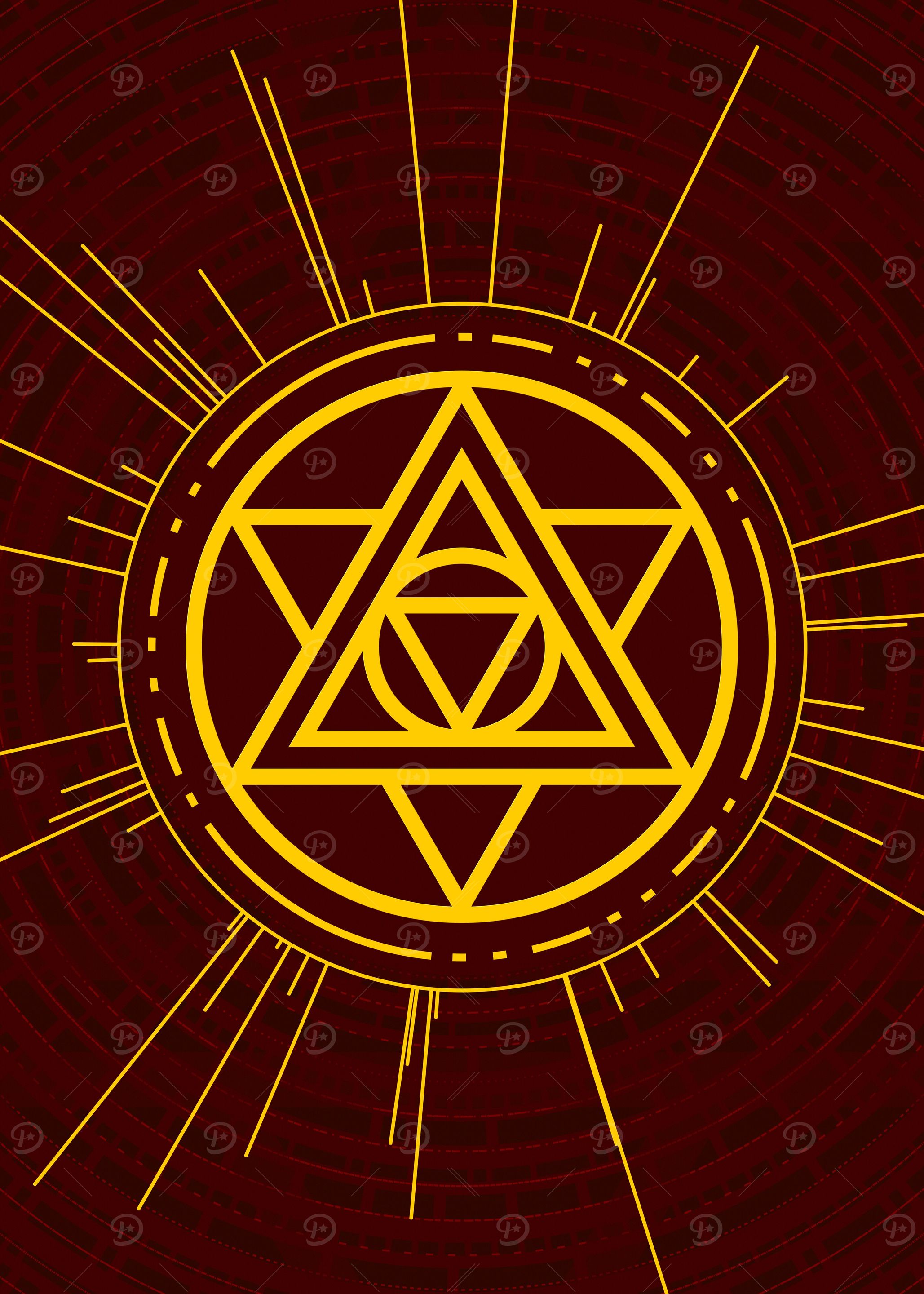 Gold Glyph Mandala Rune