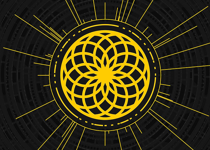 Gold Sacred Geometry Glyph