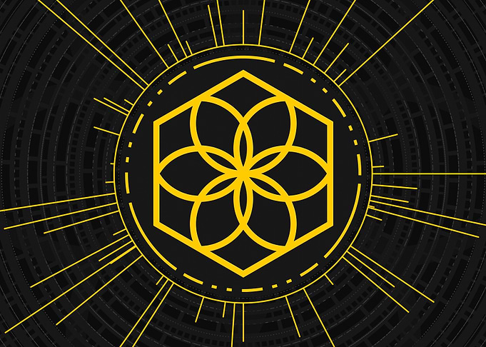 Gold Sacred Geometry Glyph