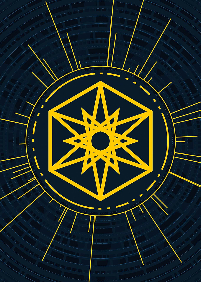 Gold Sacred Geometry Glyph