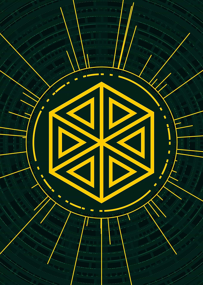 Gold Sacred Geometry Glyph