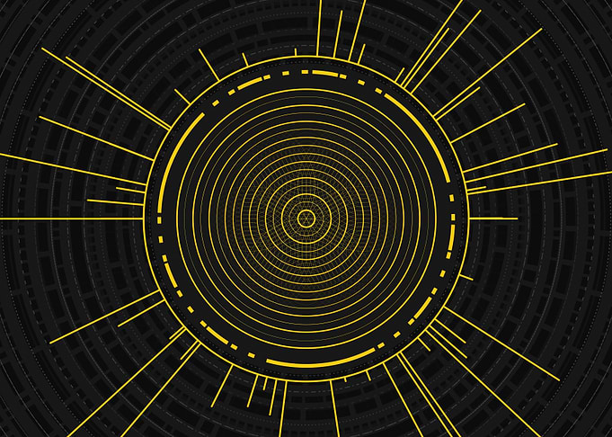 Gold Geometric Glyph Sign