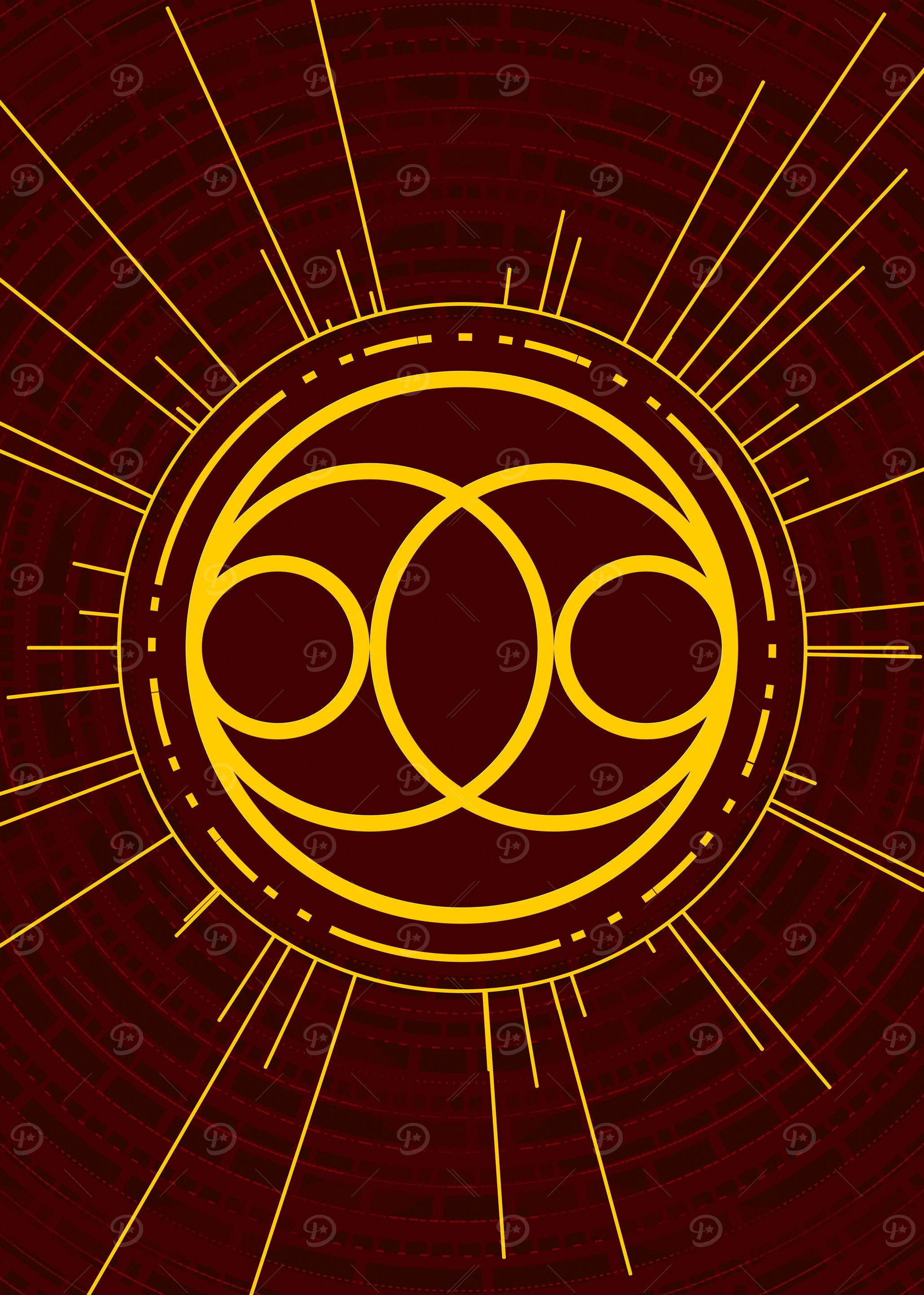 Gold Geometric Glyph Rune