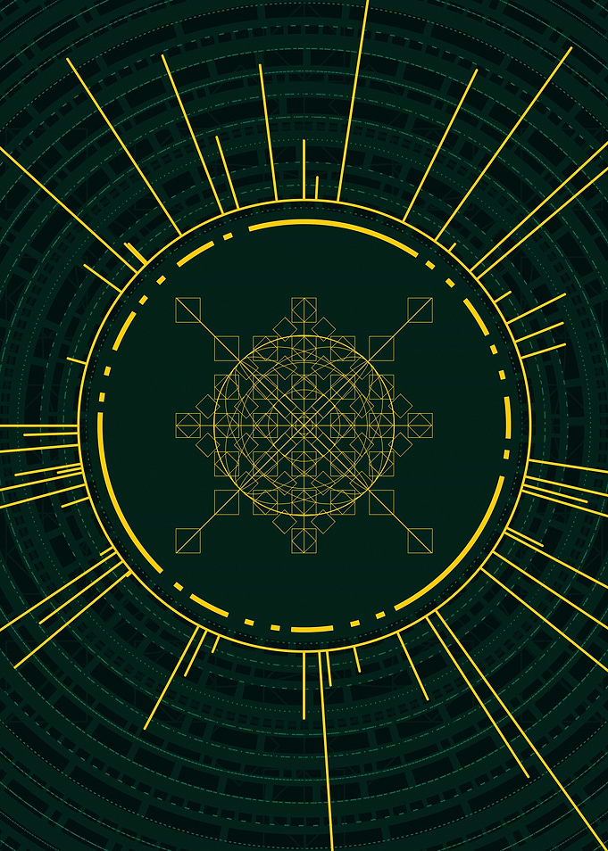 Gold Sacred Geometry Glyph