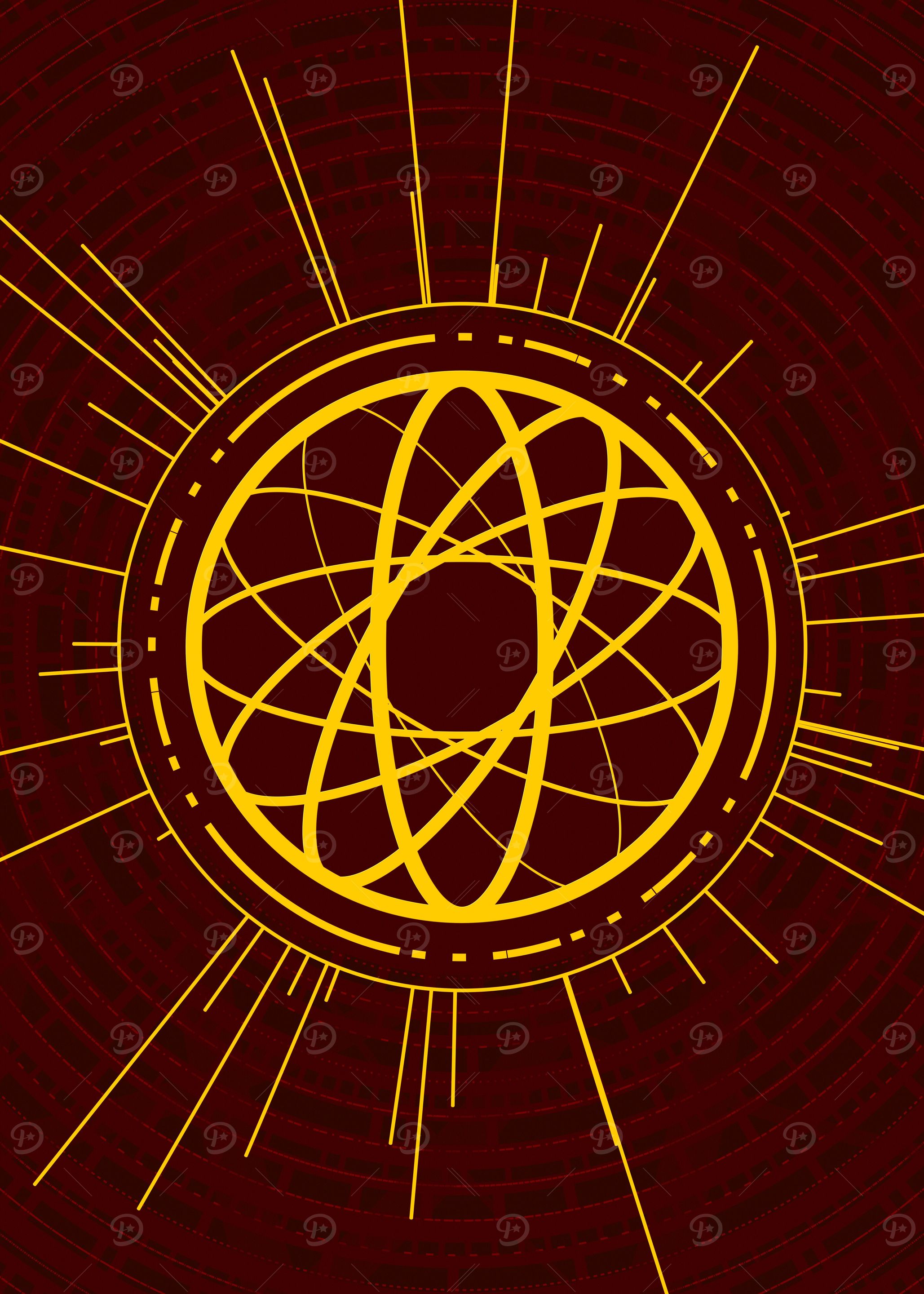 Gold Sacred Geometry Glyph