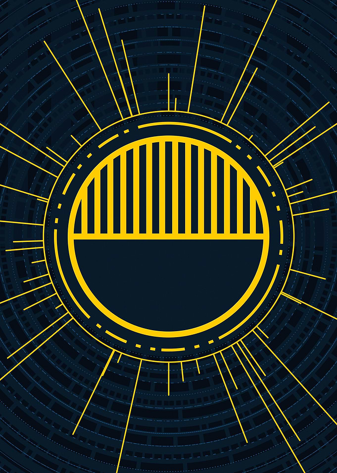 Gold Geometric Glyph Sign