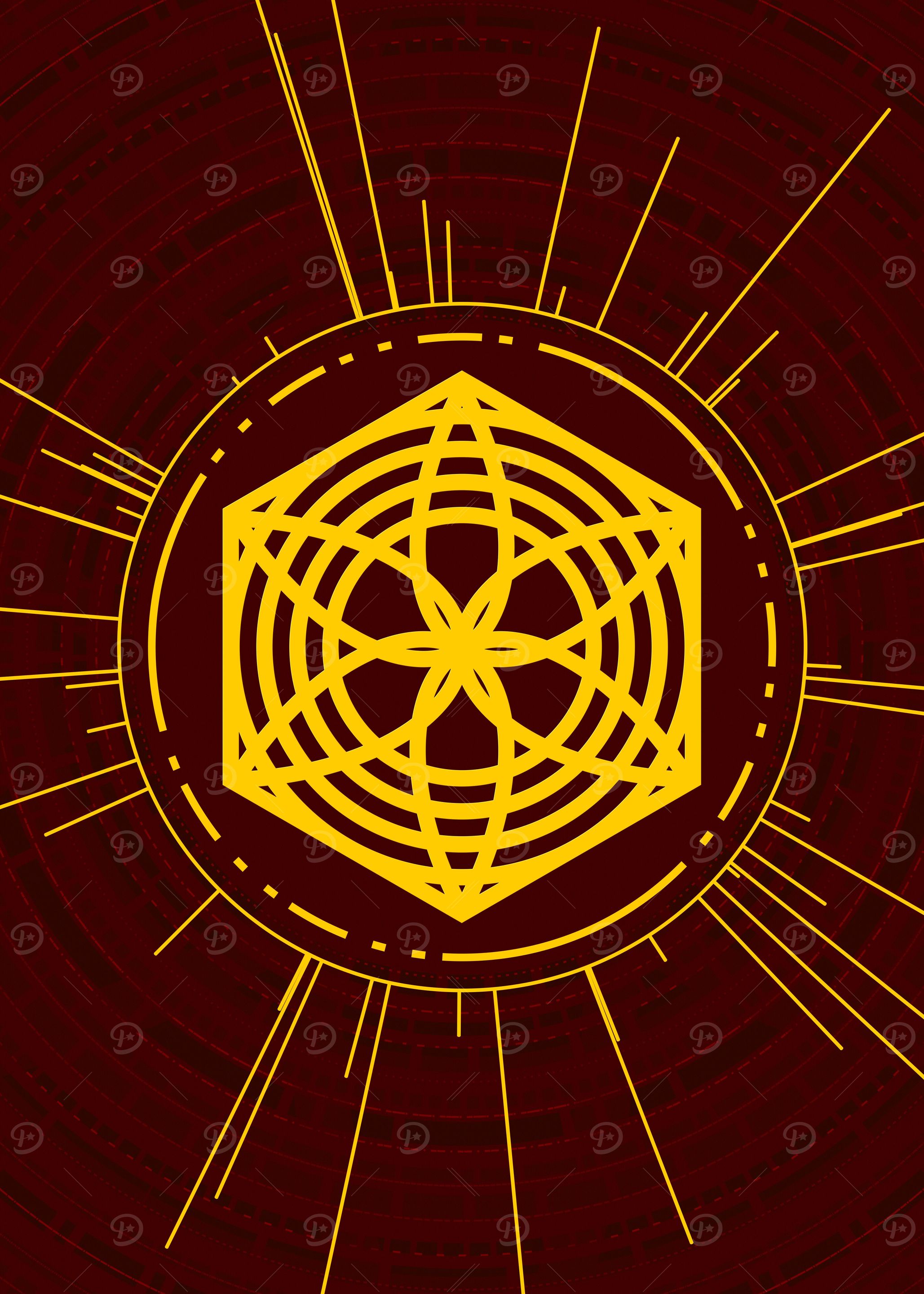 Gold Glyph Mandala Rune