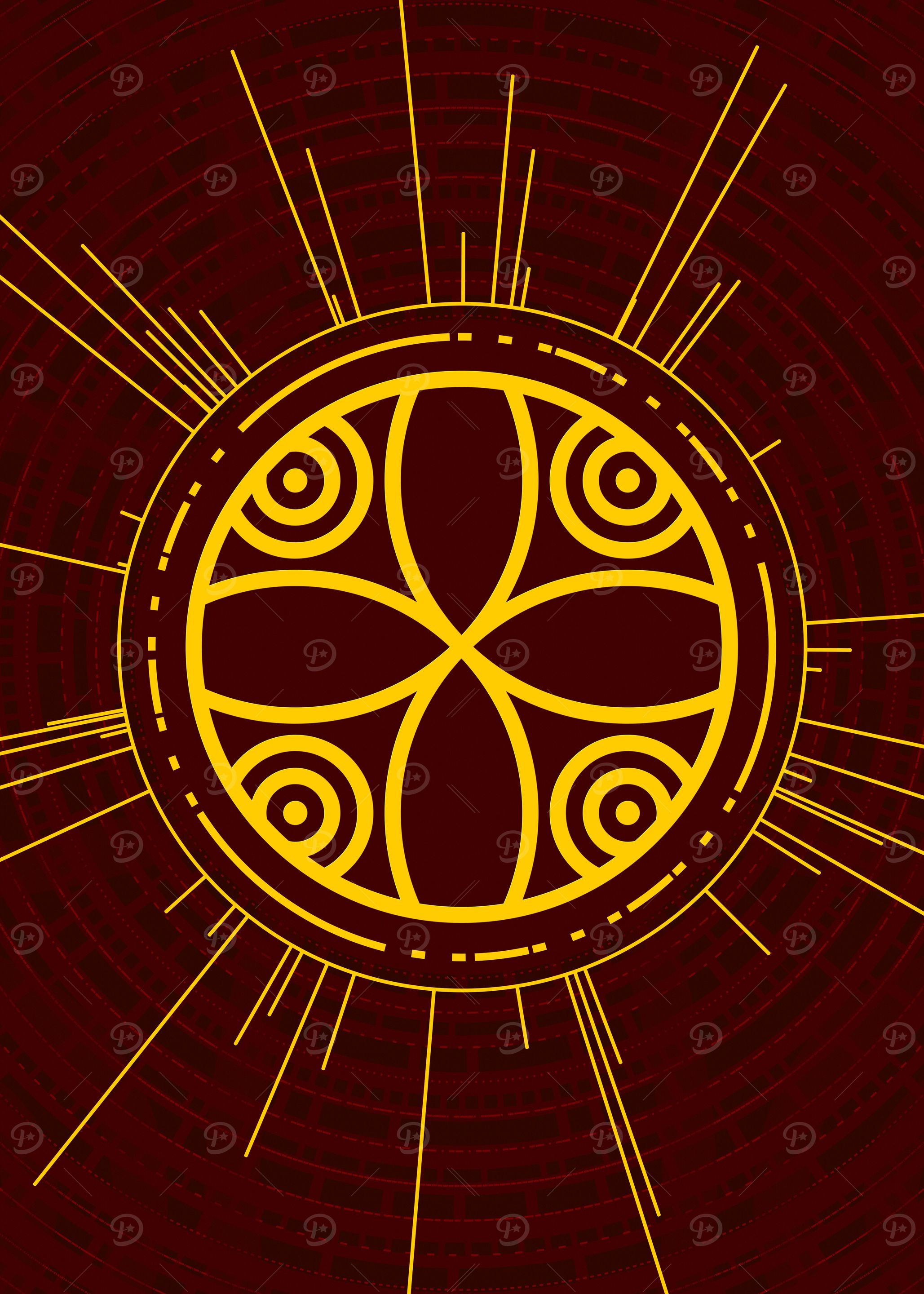 Yellow Gold Magic Glyph