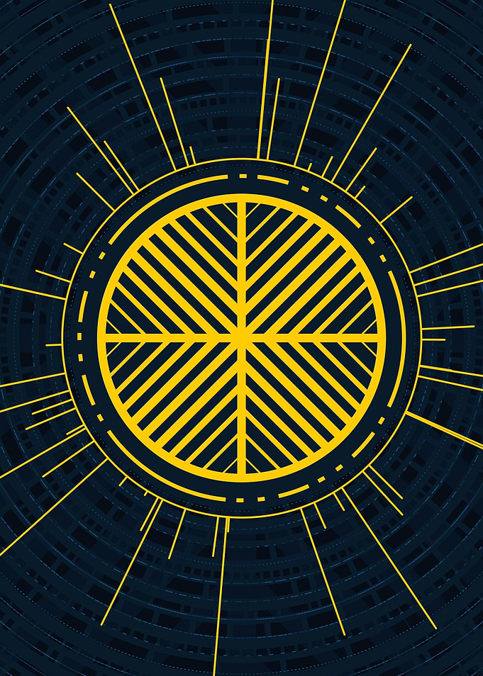 Gold Sacred Geometry Glyph