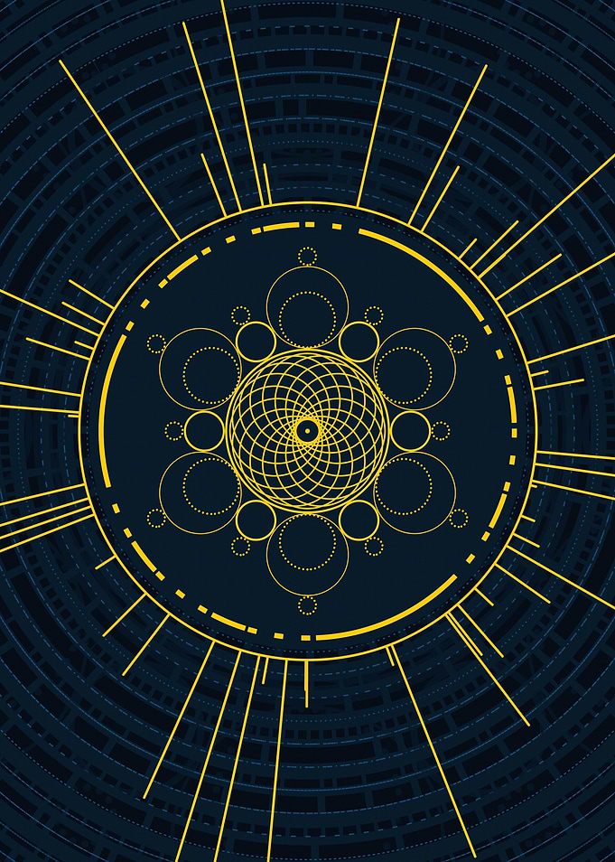 Gold Sacred Geometry Glyph