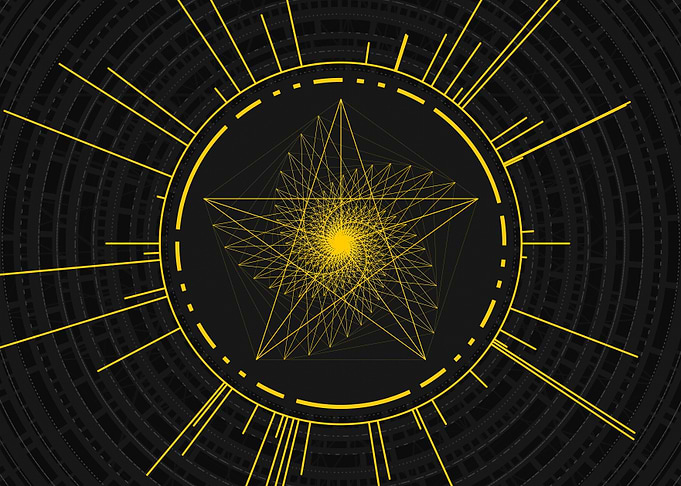 Gold Sacred Geometry Glyph
