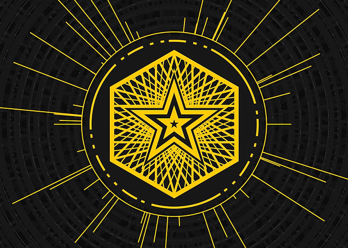 Gold Sacred Geometry Glyph