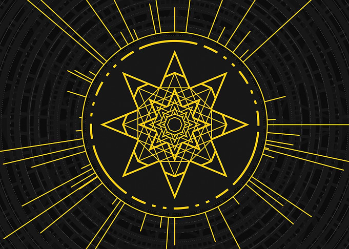 Yellow Glyph Mandala Rune