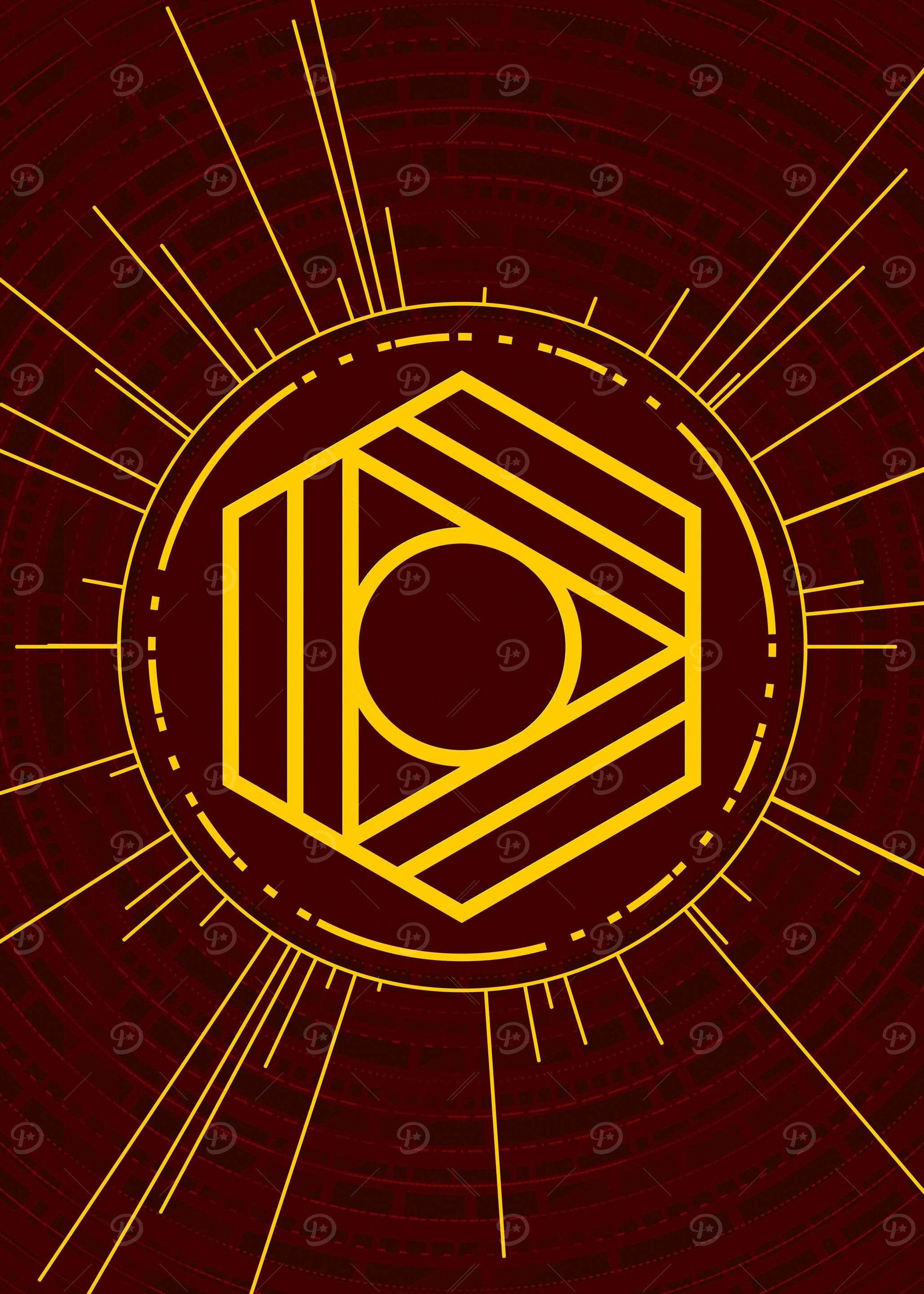 Gold Geometric Glyph Rune