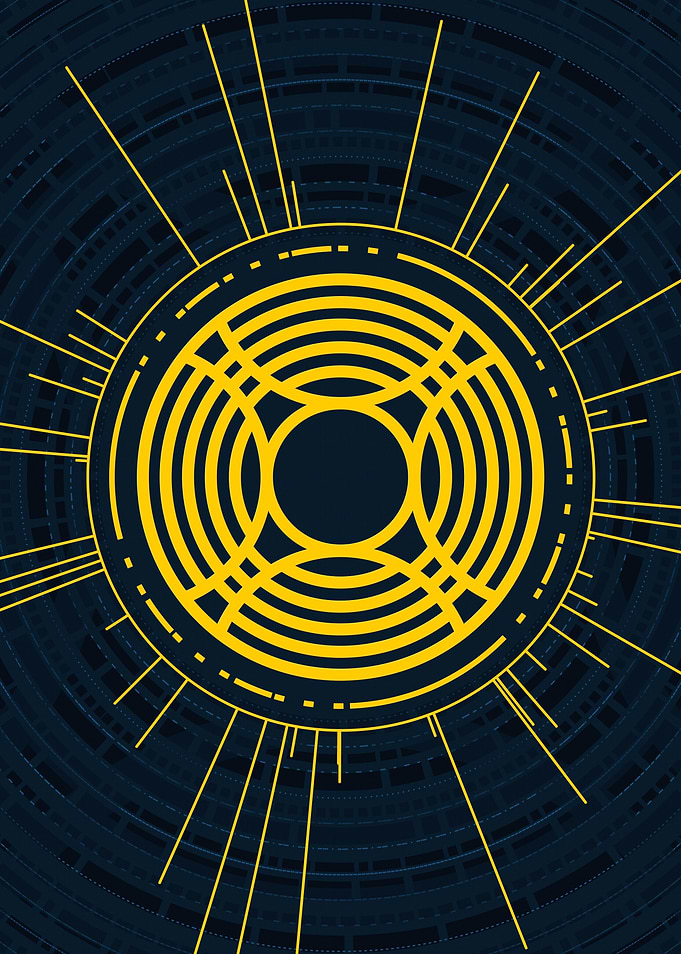 Gold Sacred Geometry Glyph