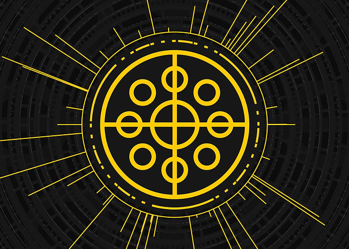 Gold Sacred Geometry Glyph