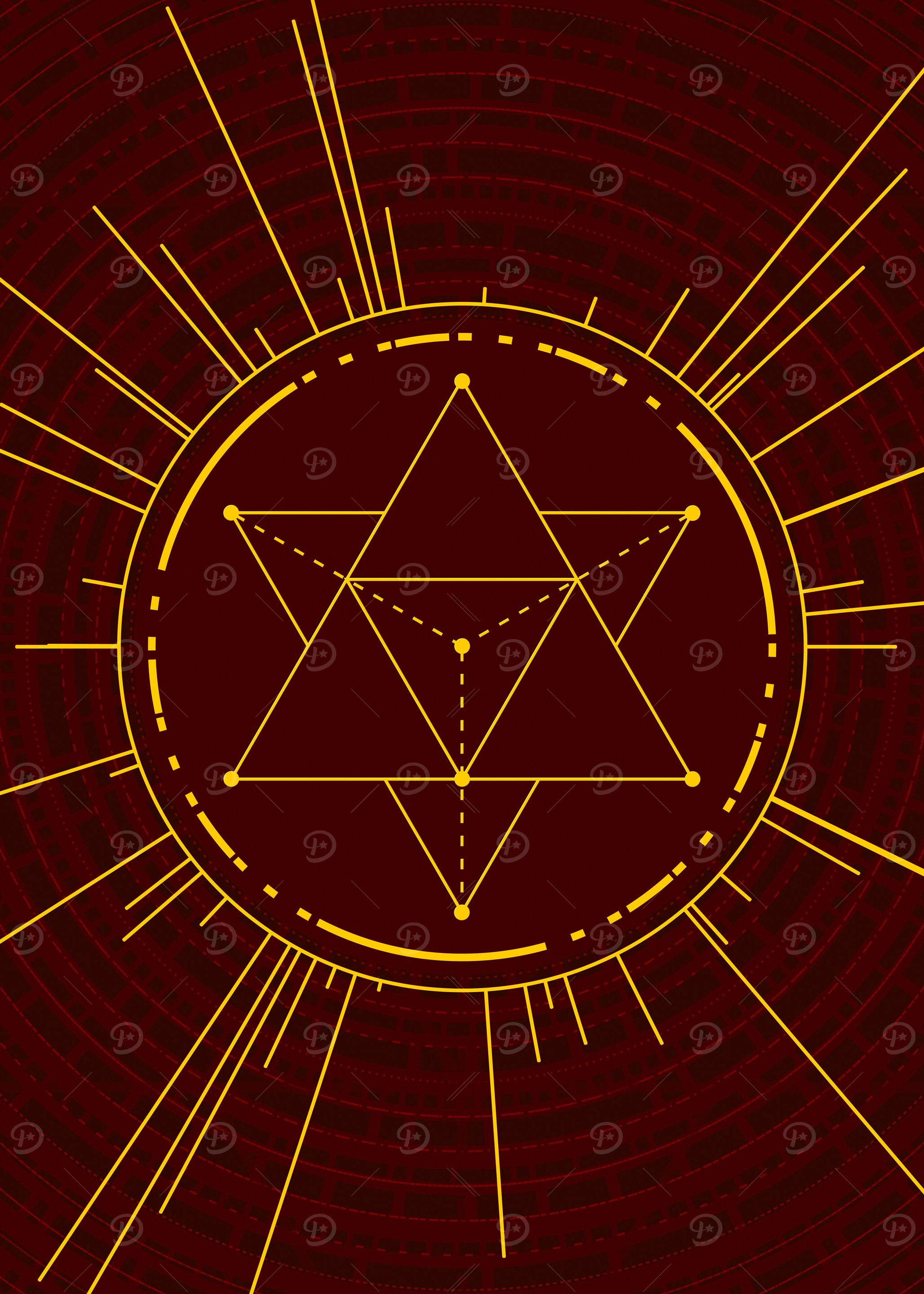 Gold Glyph Mandala Rune