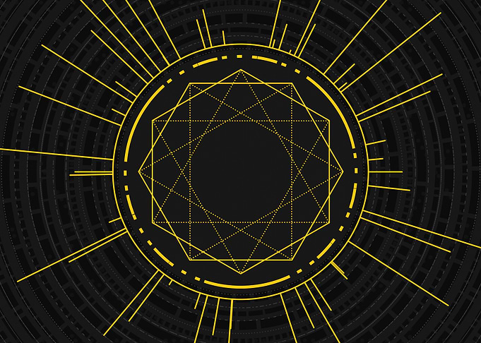 Yellow Glyph Mandala Rune