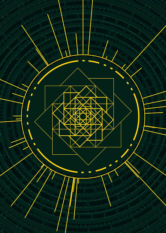 Gold Sacred Geometry Glyph