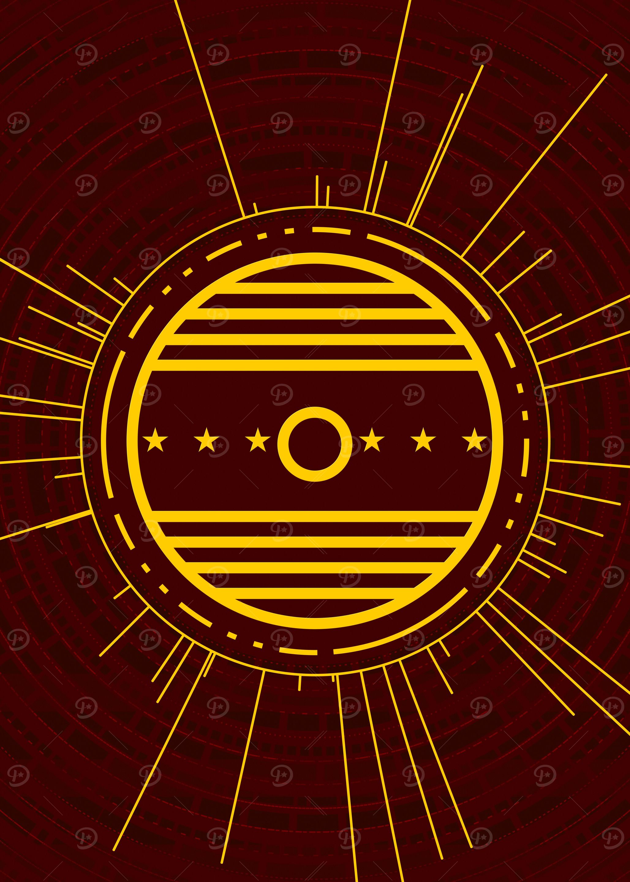 Yellow Glyph Mandala Rune