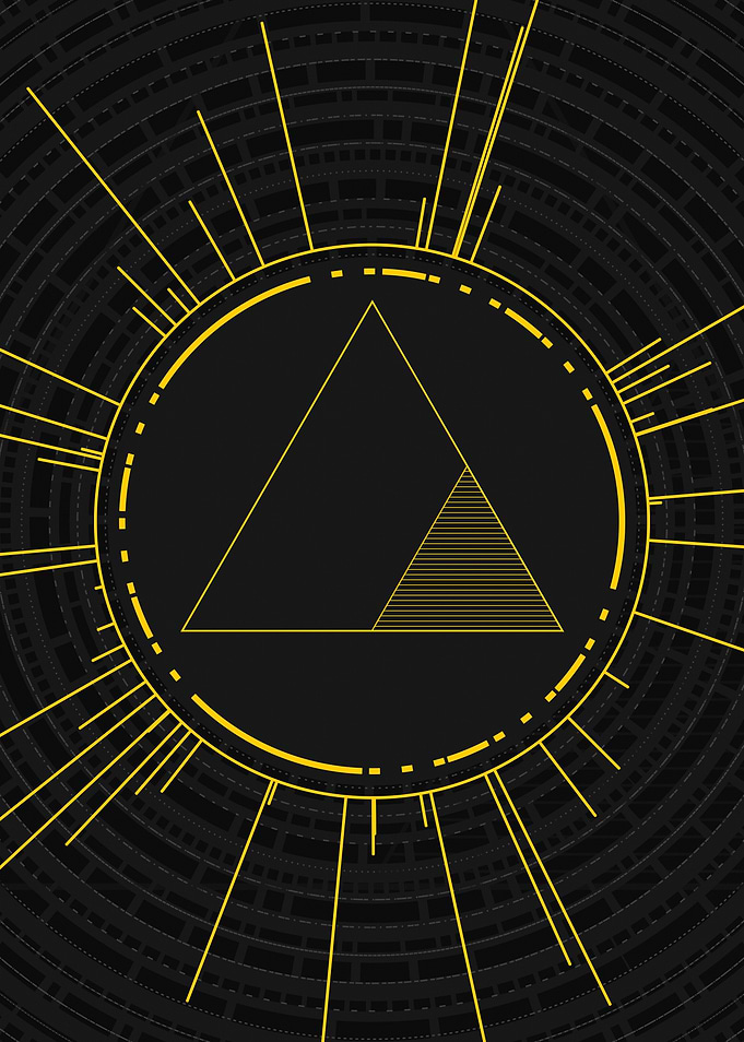 Gold Geometric Glyph Rune