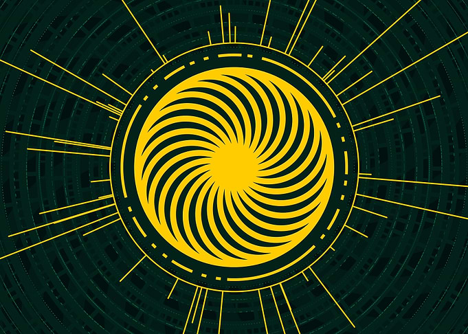 Gold Sacred Geometry Glyph