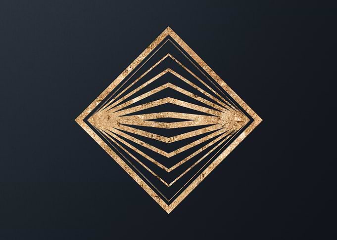 Gold Geometric Glyph Sign