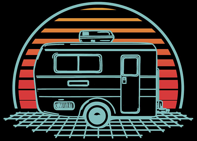 RV Camper Camping Retro