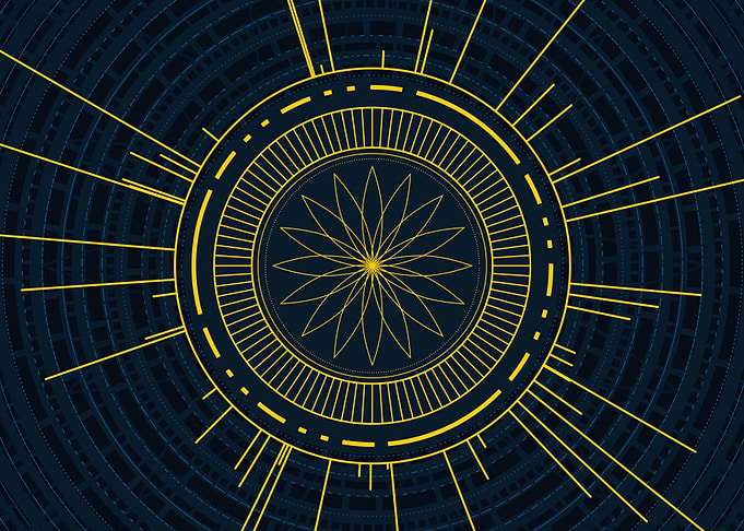 Gold Sacred Geometry Glyph