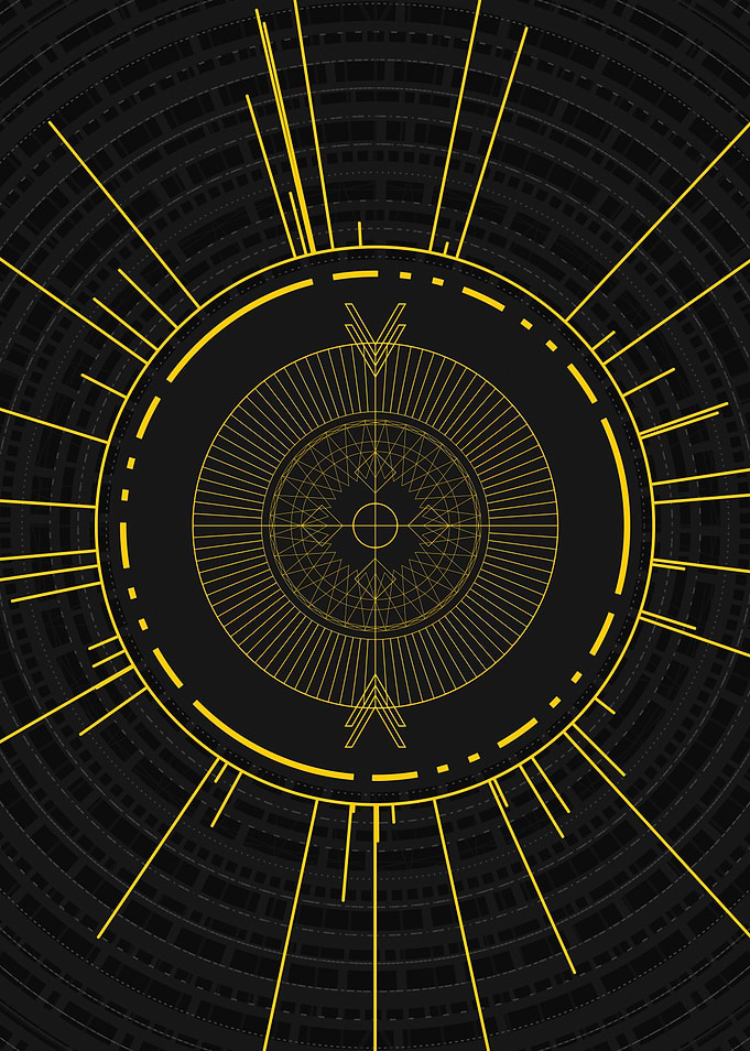 Gold Geometric Glyph Rune