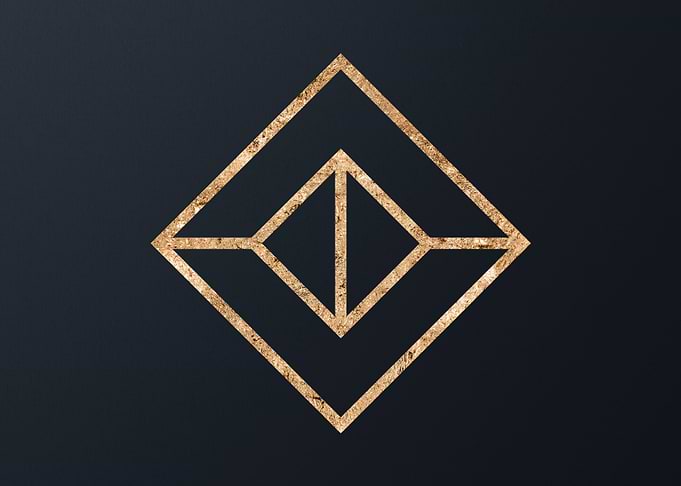 Gold Geometric Glyph Sign