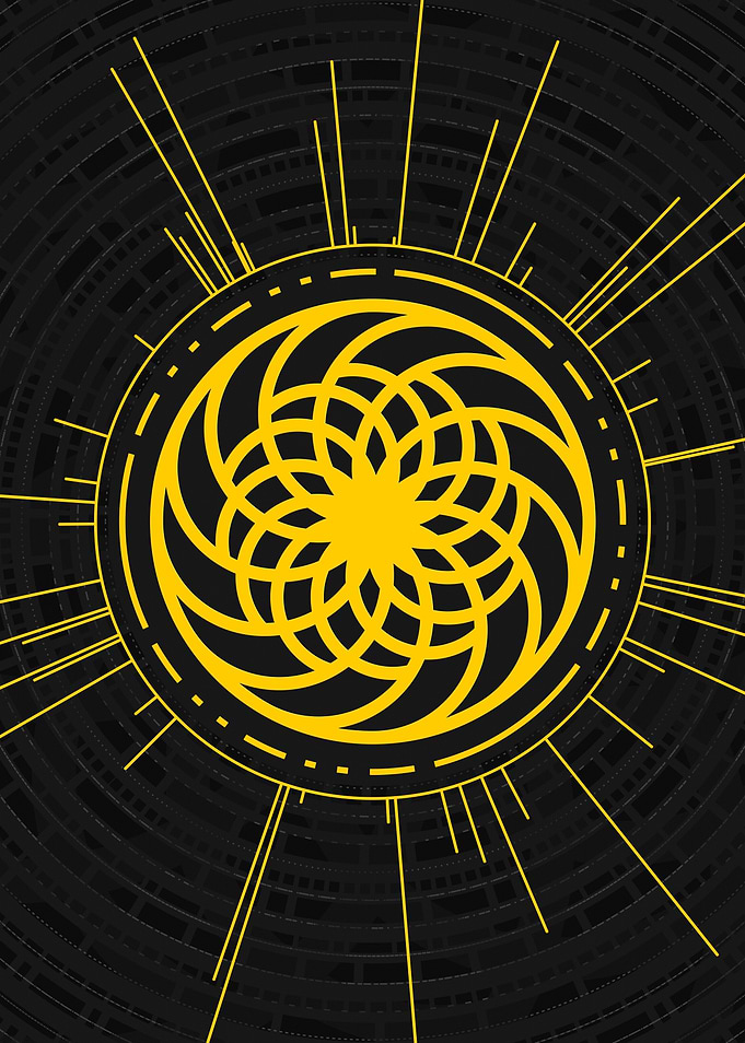 Gold Geometric Glyph Rune