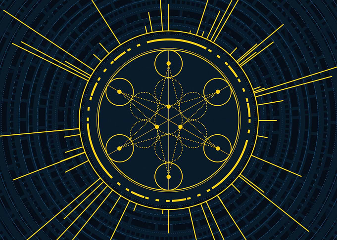 Gold Sacred Geometry Glyph