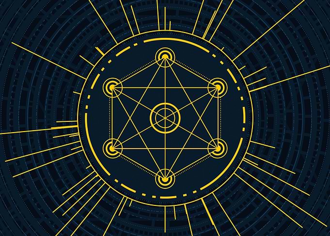 Gold Sacred Geometry Glyph