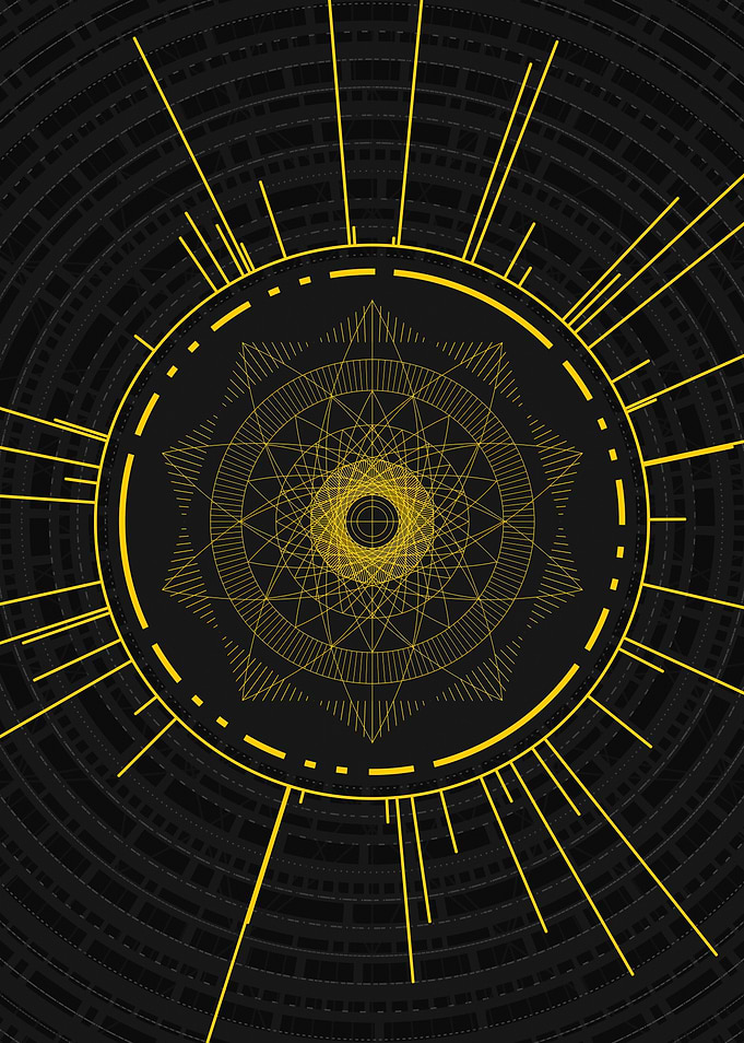 Yellow Glyph Mandala Rune