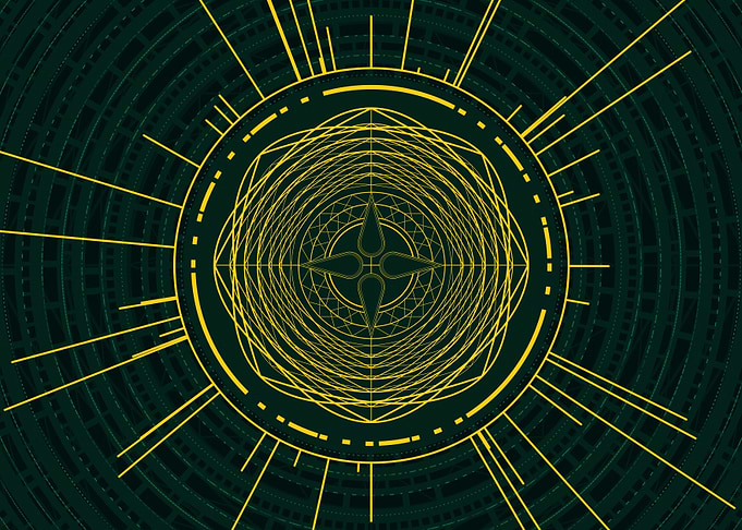 Gold Sacred Geometry Glyph