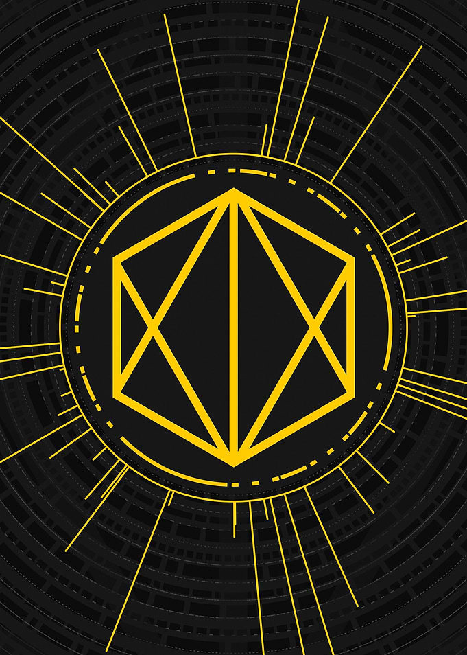 Yellow Glyph Mandala Rune